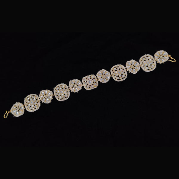 Vaamika Gold Plated Kundan Stone Sheeshphool / Headband Hair Accessories For Women