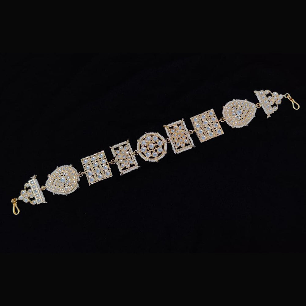 Vaamika Gold Plated Kundan Stone Sheeshphool / Headband Hair Accessories For Women