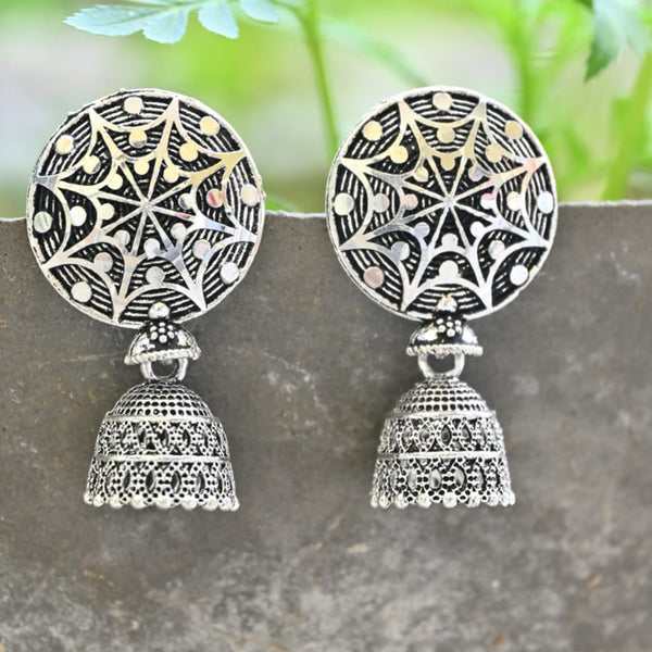 Vaamika Oxidized Plated Jhumki Earrings