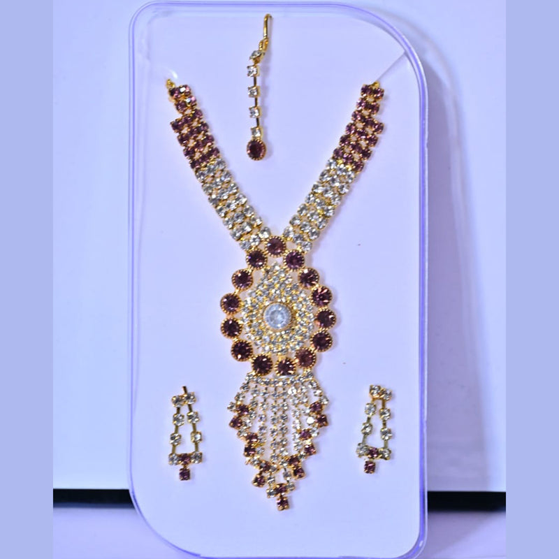 Vaamika Gold Plated Austrian Stone Necklace Set