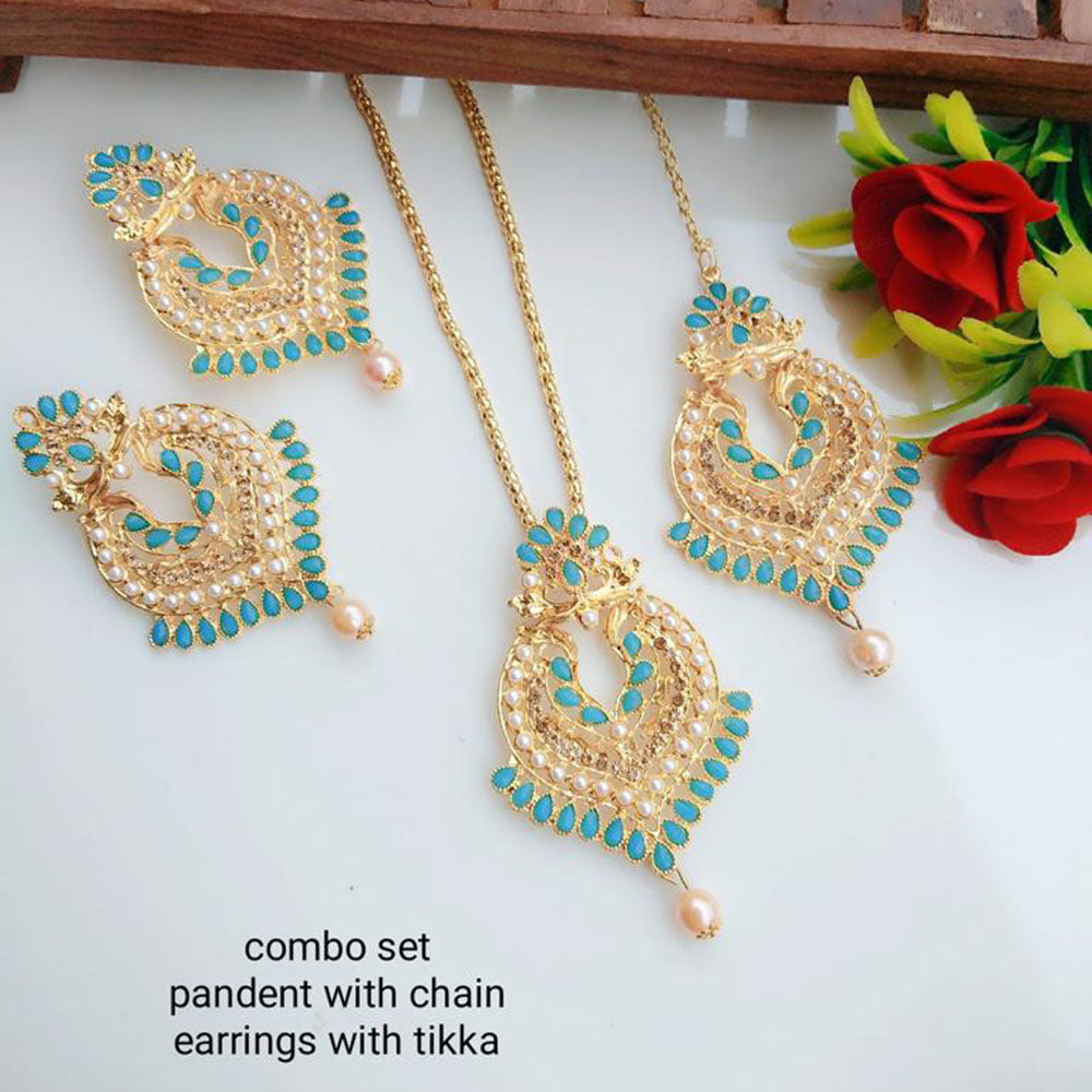 Gold Plated Kundan Stone Long Necklace Set