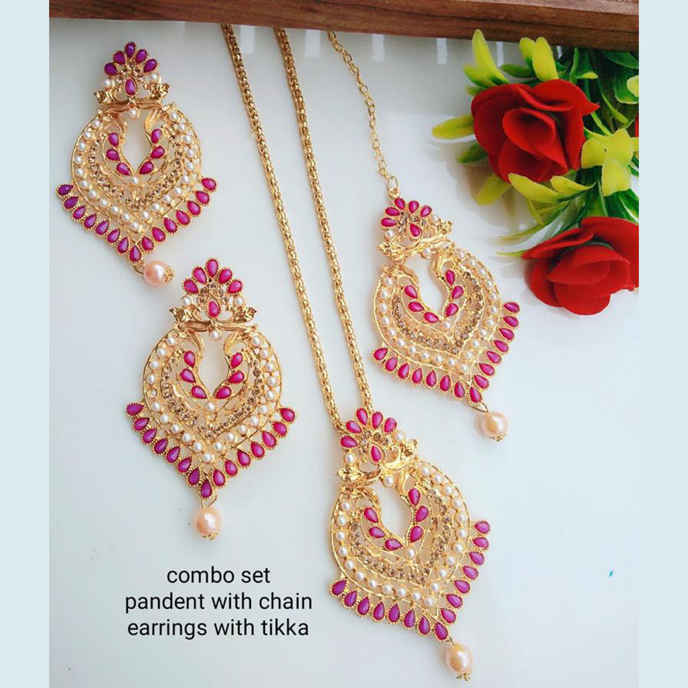 Gold Plated Kundan Stone Long Necklace Set