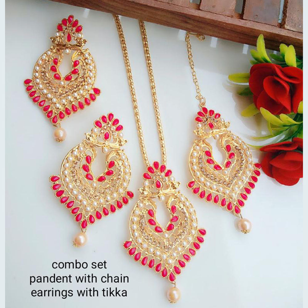 Gold Plated Kundan Stone Long Necklace Set