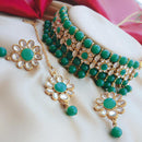 Vaamika Crystal Stone And Beads Choker Necklace Set