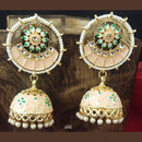 Shagna Gold Plated Meenakari & Kundan Jhumki Earrings