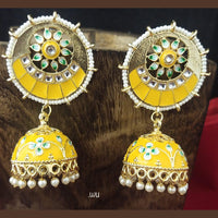 Shagna Gold Plated Meenakari & Kundan Jhumki Earrings