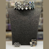 Blythediva Oxidized Plated Choker Necklace Set