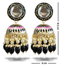 Blythediva Gold Plated Meenakari Jhumkis Earrings