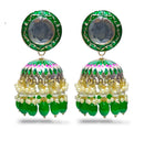 Blythediva Gold Plated Meenakari Jhumkis Earrings