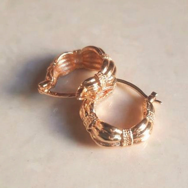 H K Fashion Rose Gold Plated Earrings