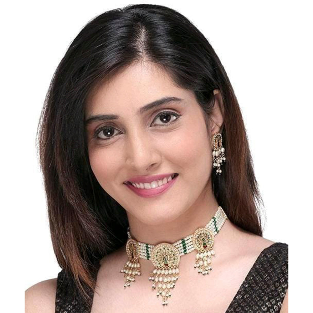 H K Fashion Pearl Choker Necklace Set