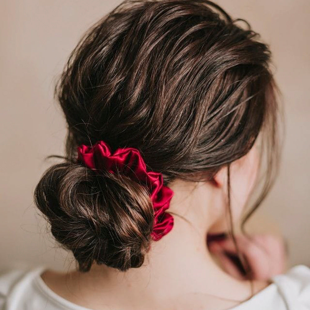 H K Fashion Assorted Color Satin Silk Scrunchies