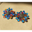 H K Fashion German Silver Stud Earrings