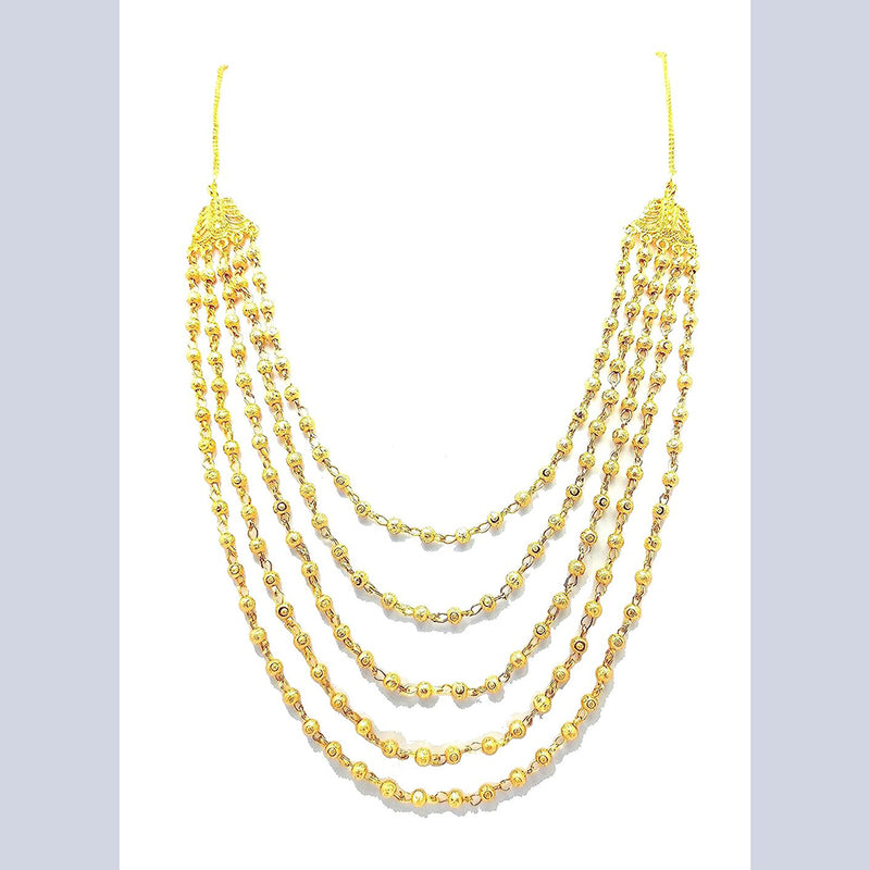 H K Fashion Gold Plated 5 Layer Mala