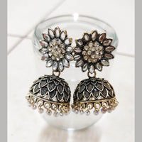H K Fashion Gold Plated Crystal Stone Jhumki Earrings