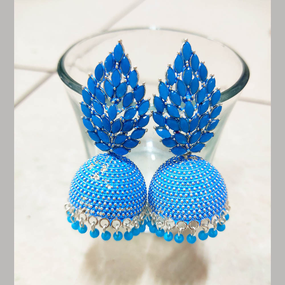 H K Fashion Gold Plated Crystal Stone  Jhumki Earrings