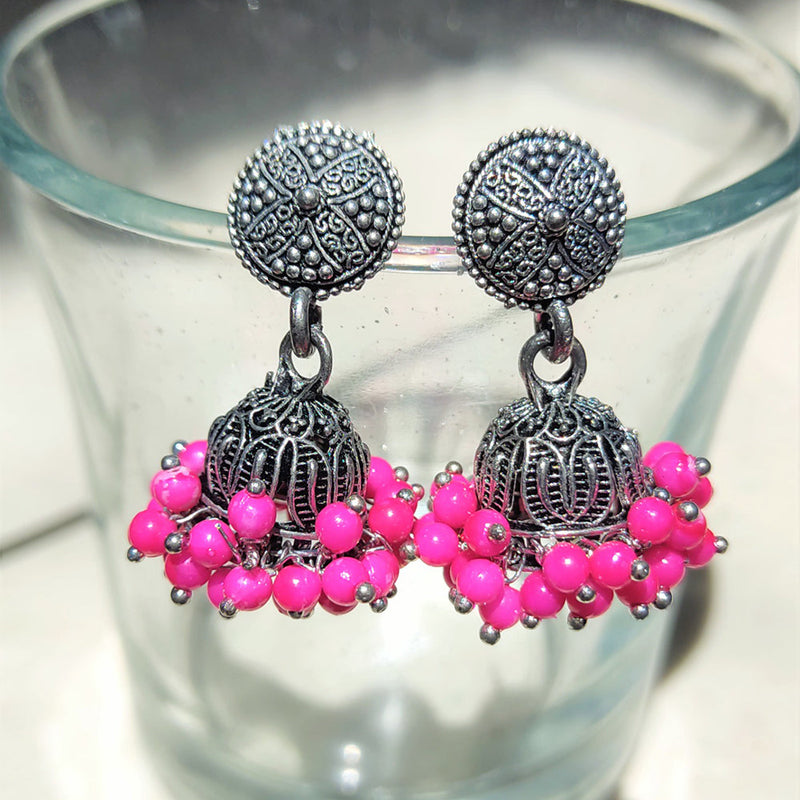 H K Fashion Silver Plated Jhumki Earrings