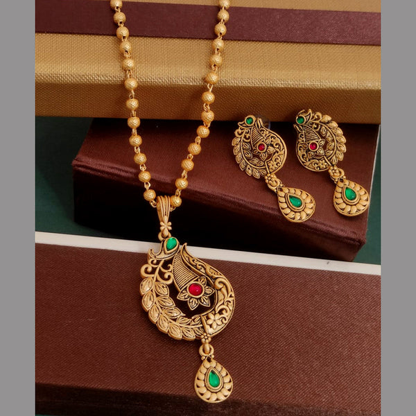 H K Fashion Gold Plated Pota Long Necklace Set