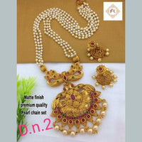 India Art Gold Plated Pearl Long Necklace Set