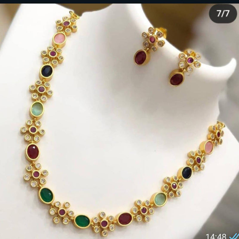 India Art Gold Plated Austrian Stone Necklace Set