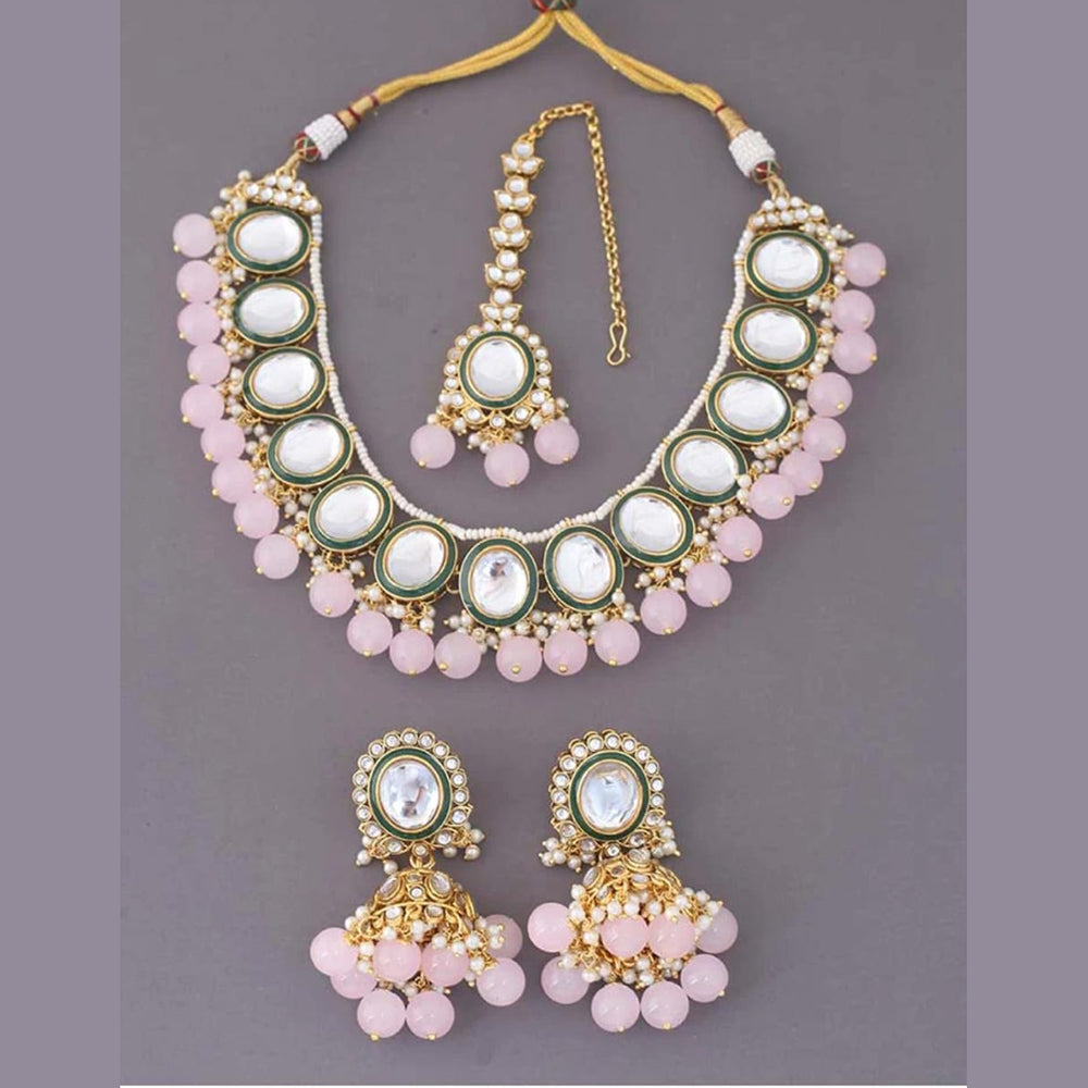 India Art Gold Plated Kundan Necklace Set