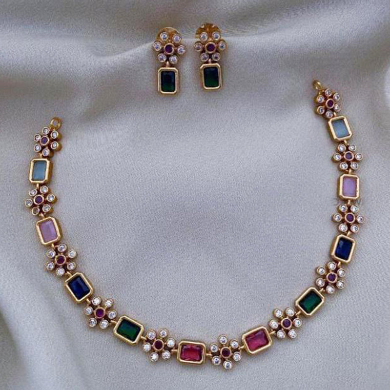 India Art  Gold  Plated  Austrian Stone  Necklace  Set