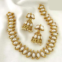 India Art  Gold  Plated  Pota Stone  Necklace  Set