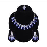 Pooja Bangles Austrian Stone Necklace Set With Maangtikka