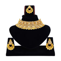 Pooja Bangles Austrian Stone Necklace Set With Maangtikka