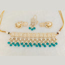 Pooja Bangles Gold Plated Choker Necklace Set With Maangtikka