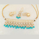 Pooja Bangles Gold Plated Choker Necklace Set With Maangtikka