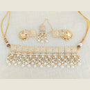 Pooja Bangles Gold Plated Choker Necklace Set With Maangtikka