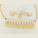 Pooja Bangles Gold Plated Choker Necklace Set With Maangtikka