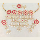 Pooja Bangles Gold Plated Choker Necklace Set With Maangtikka