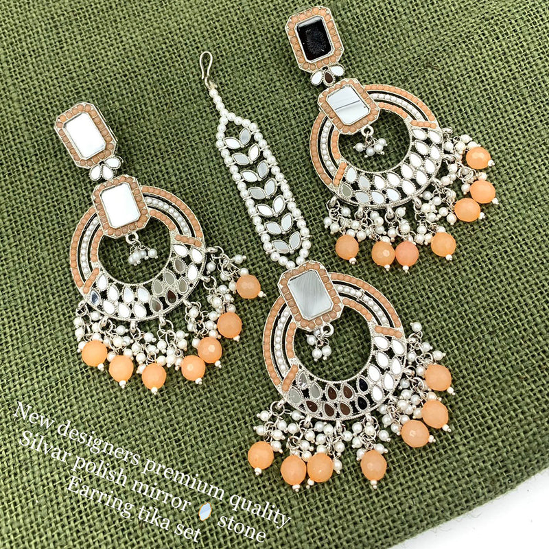 Pooja Bangles Mirror Work Earrings With Maangtikka