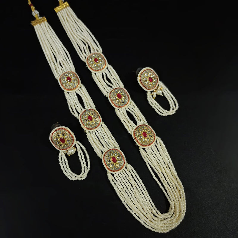 Pooja Bangles Pearl Long Necklace Set