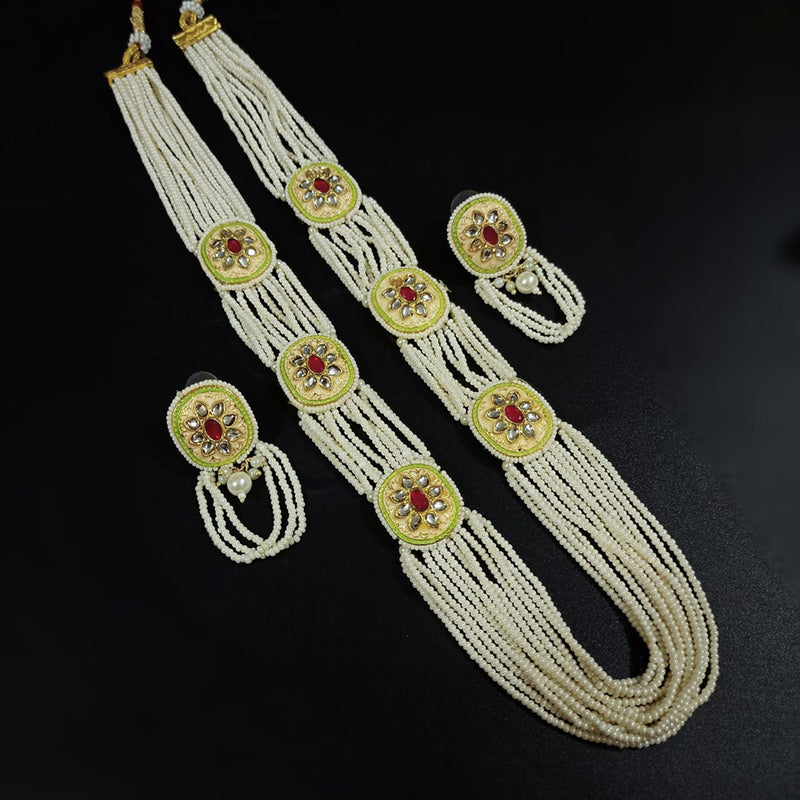 Pooja Bangles Pearl Long Necklace Set