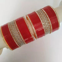 Pooja Bangles Acrylic Red Bangles Set