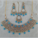 Pooja Bangles Gold Plated Kundan Stone & Beads Necklace Set