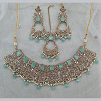 Pooja Bangles Gold Plated Kundan Stone & Beads Necklace Set