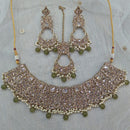 Pooja Bangles Gold Plated Kundan Stone & Beads Necklace Set