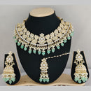 Pooja Bangles Gold Plated Kundan Stone & Beads Necklace Set