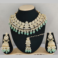 Pooja Bangles Gold Plated Kundan Stone & Beads Necklace Set