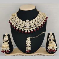 Pooja Bangles Gold Plated Kundan Stone & Beads Necklace Set