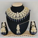 Pooja Bangles Gold Plated Kundan Stone & Beads Necklace Set
