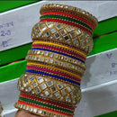 Pooja Bangles Gold Plated Kundan Set Bangles Set