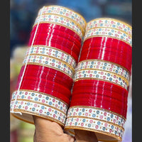 Pooja Bangles Gold Plated Acrylic Bangles Set