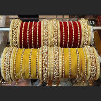 Pooja Bangles Gold Plated Thread Bangles Set
