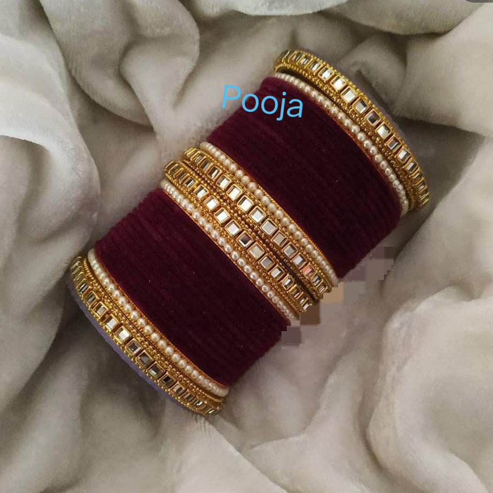 Pooja Bangles Gold Plated Thread Bangles Set