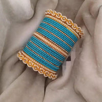 Pooja Bangles Gold Plated Austrian Stone Bangles Set